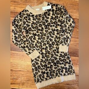 NWT Harper Heritage Francesca's Animal Print Sweater Dress/ Midi / XXS
